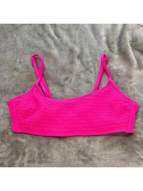 wild fable Neon Pink Smocked Bikini Bralette